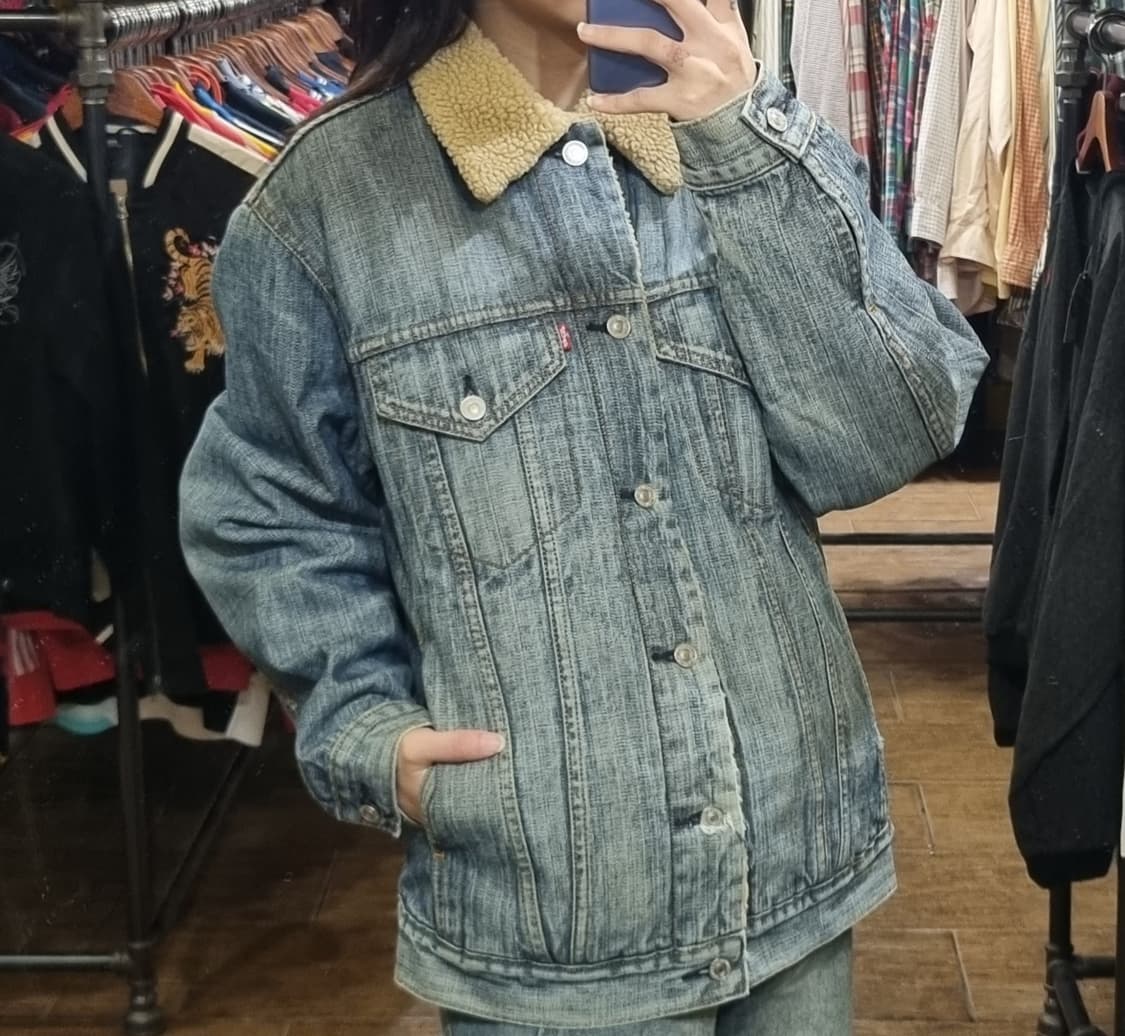 [Hi] levis 리바이스 양털 데님자켓 블루 상품이미지2