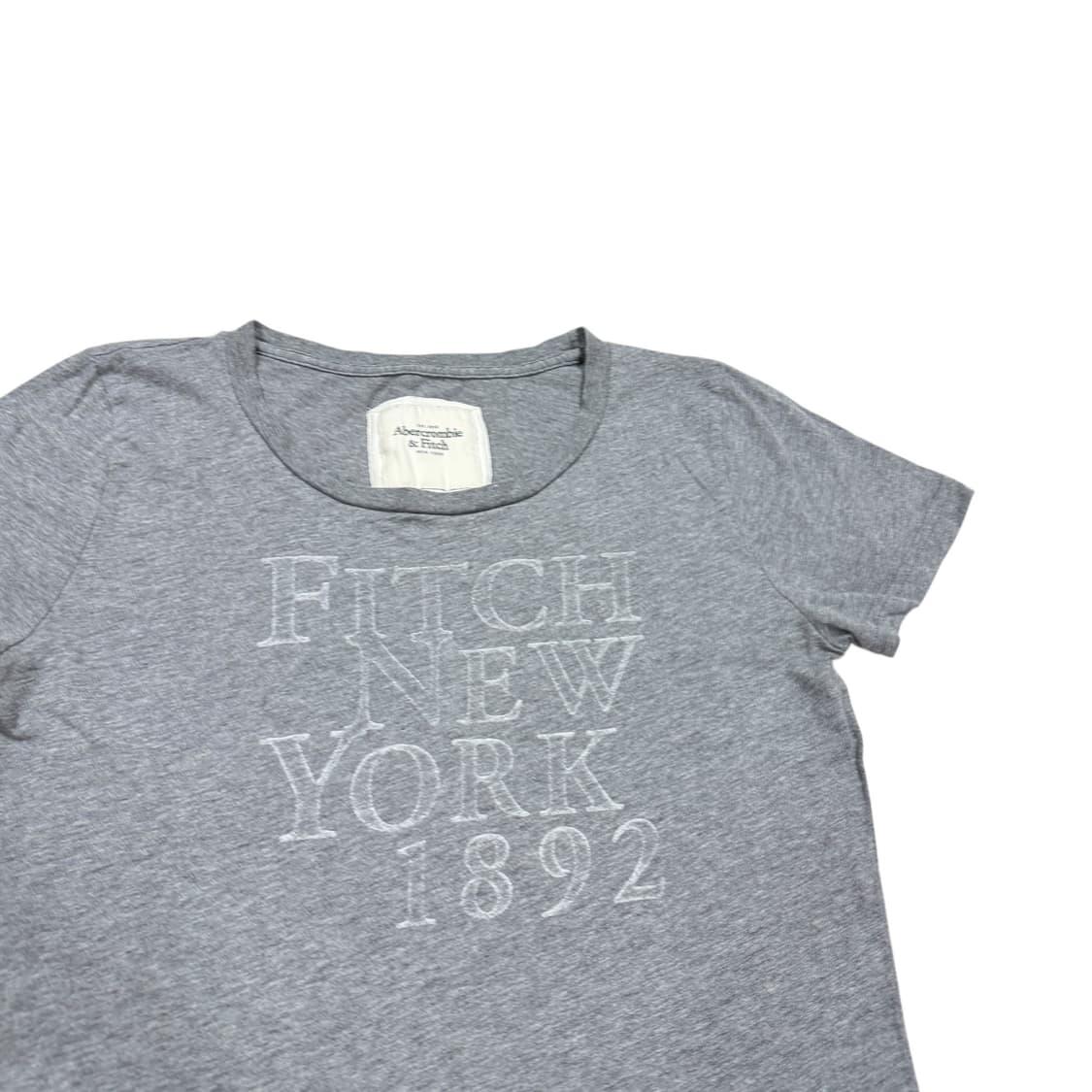 아베크롬비 빈티지 스펠로고 Y2K 딱붙핏 반팔 그레이 L 상품이미지2
