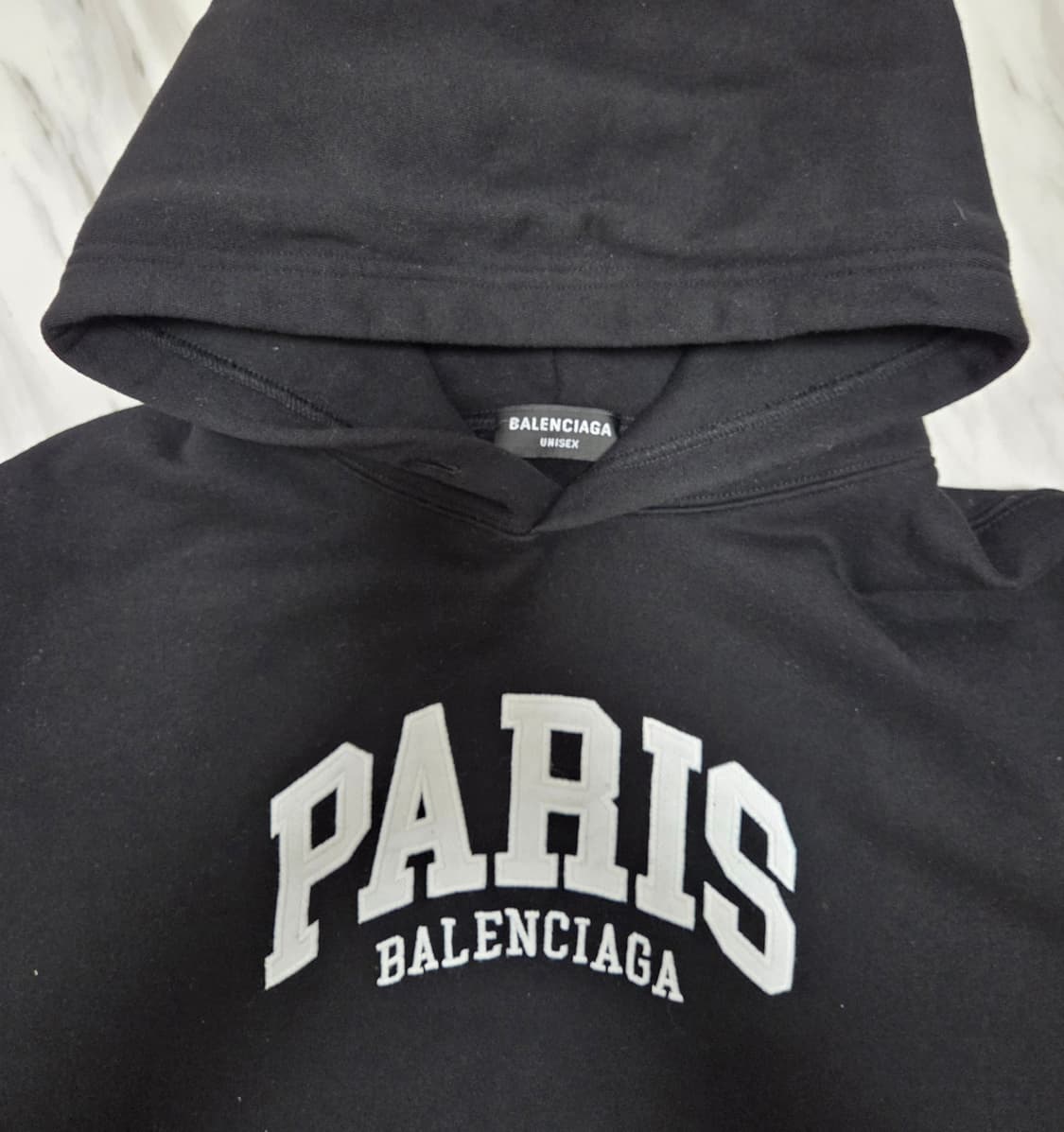 발렌시아가 파리 와이드핏 후드 블랙 상품이미지4