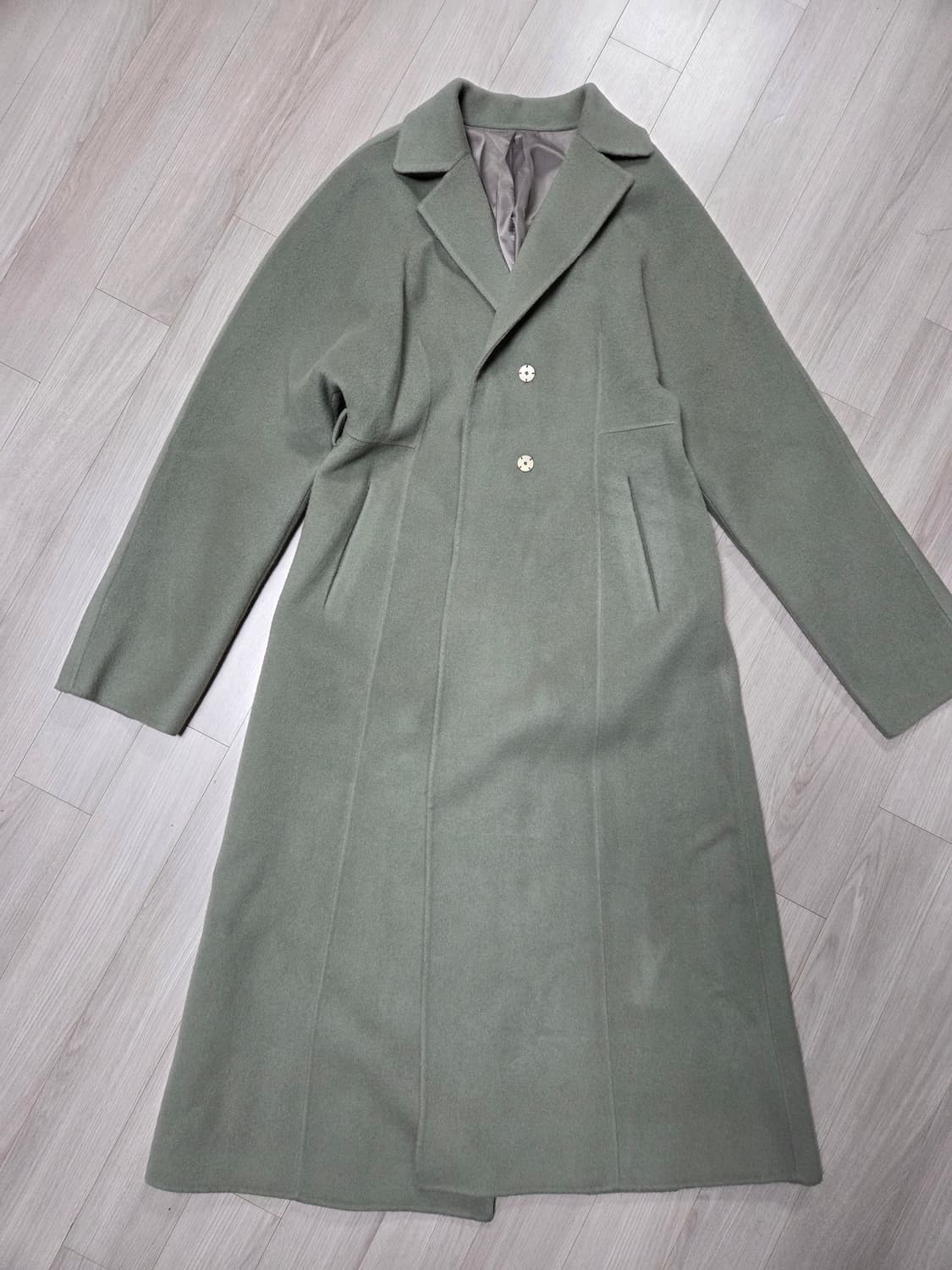 민트카키 핸드메이드 롱코트S사이즈(새상품) 상품이미지1