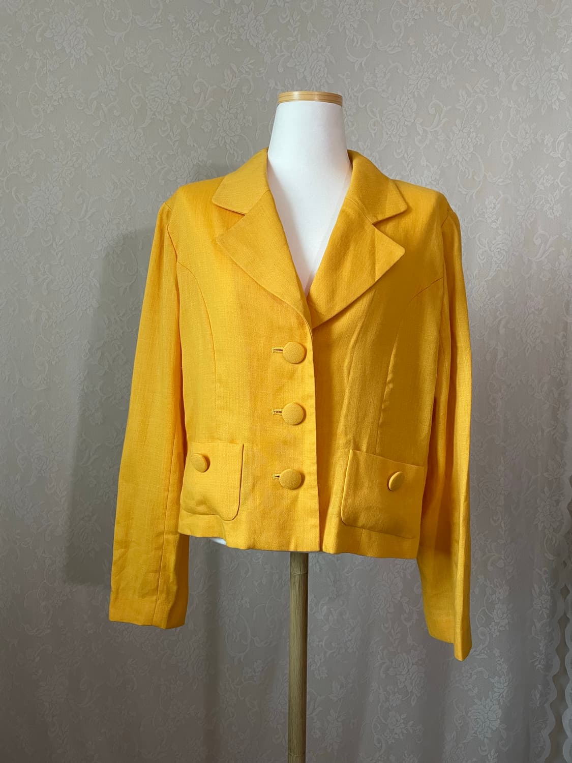 빈티지 머스타드 크롭 블레이저 자켓  상품이미지2