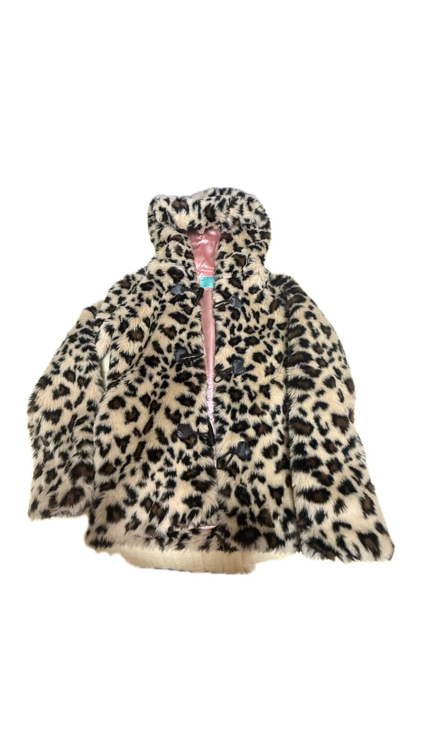 일본 갸루 레오파드 퍼 후드 자켓  상품이미지1