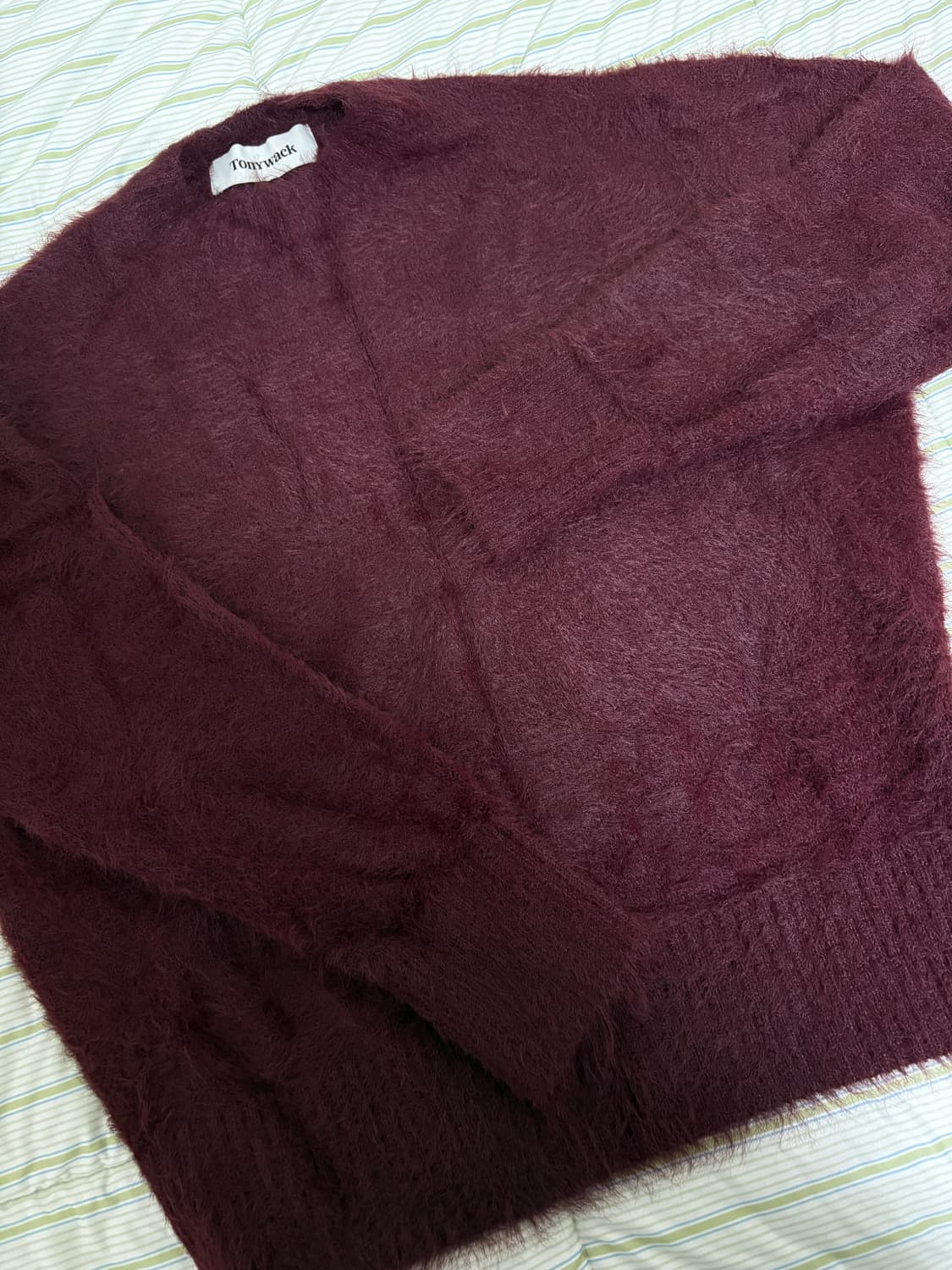 (W) FAUX FUR CREW-NECK TOP_ BURGUNDY 상품이미지3