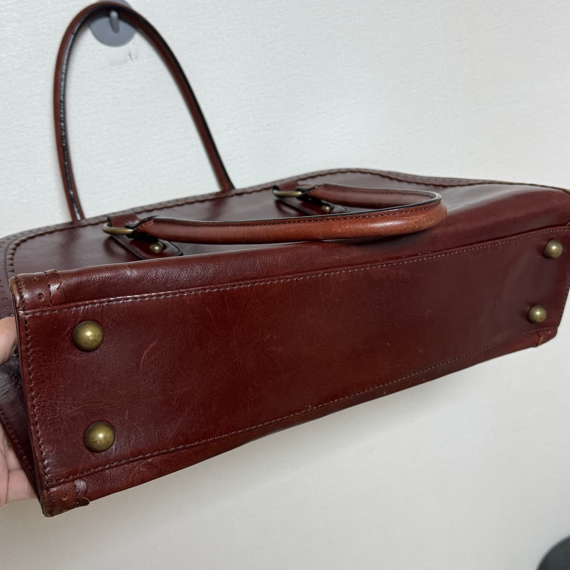 빈티지 안나수이 브라운 가죽 토트백 상품이미지6