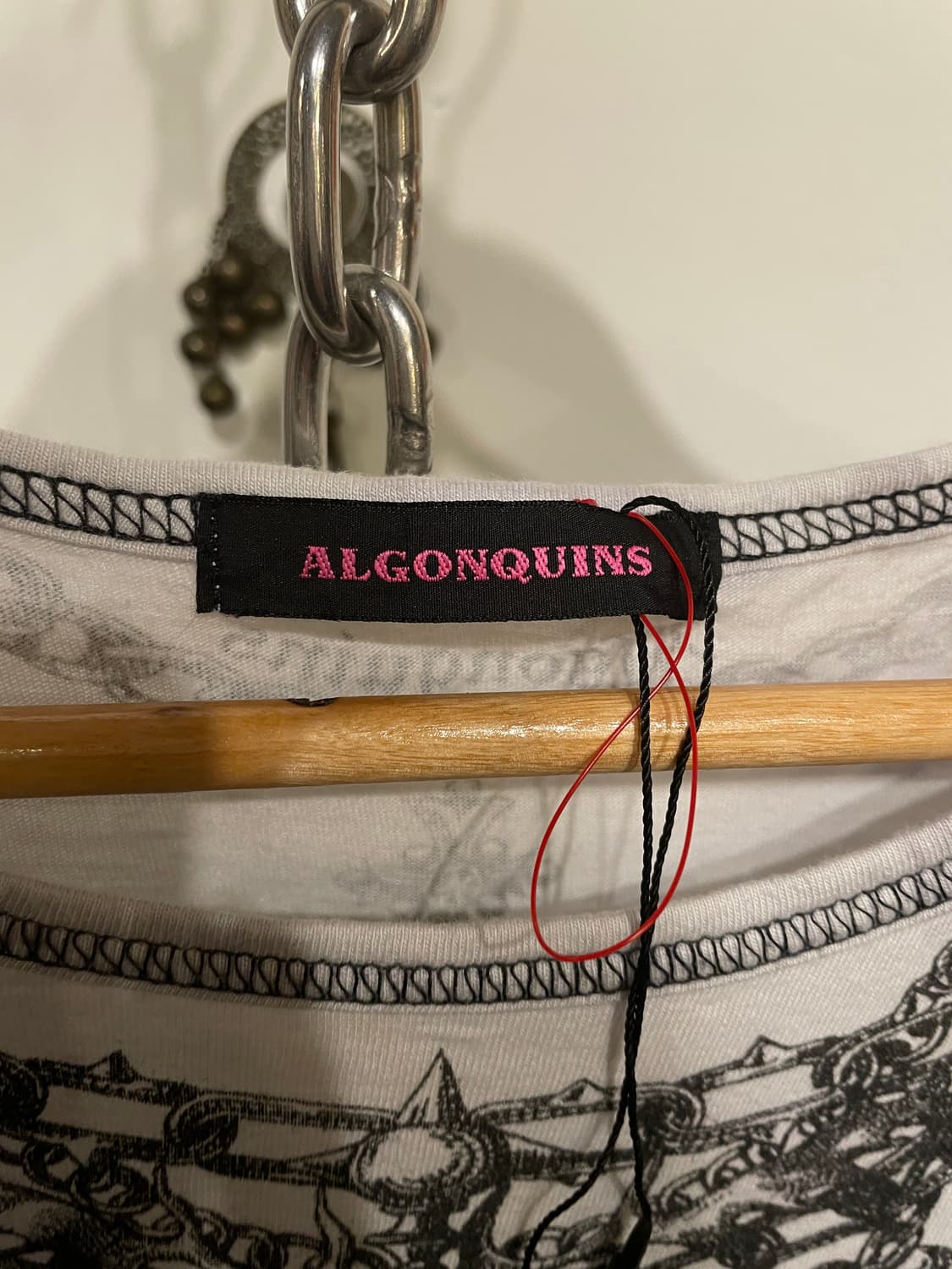 algonquins 알곤퀸즈 체인 프린팅 화이트 티셔츠 펑크 상품이미지8