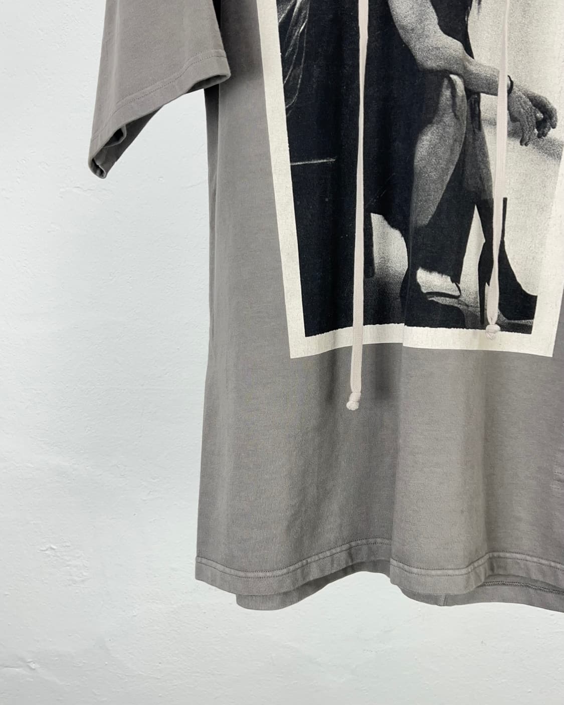 릭 오웬스 다크 쉐도우 19aw 다크 베이지 프론트 프린트 드로즈 후디 상품이미지4