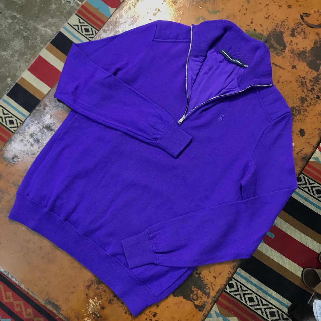 폴로랄프로렌 골프 퍼플 니트 반집업 풀오버 여성 44 55 사이즈 상품이미지2