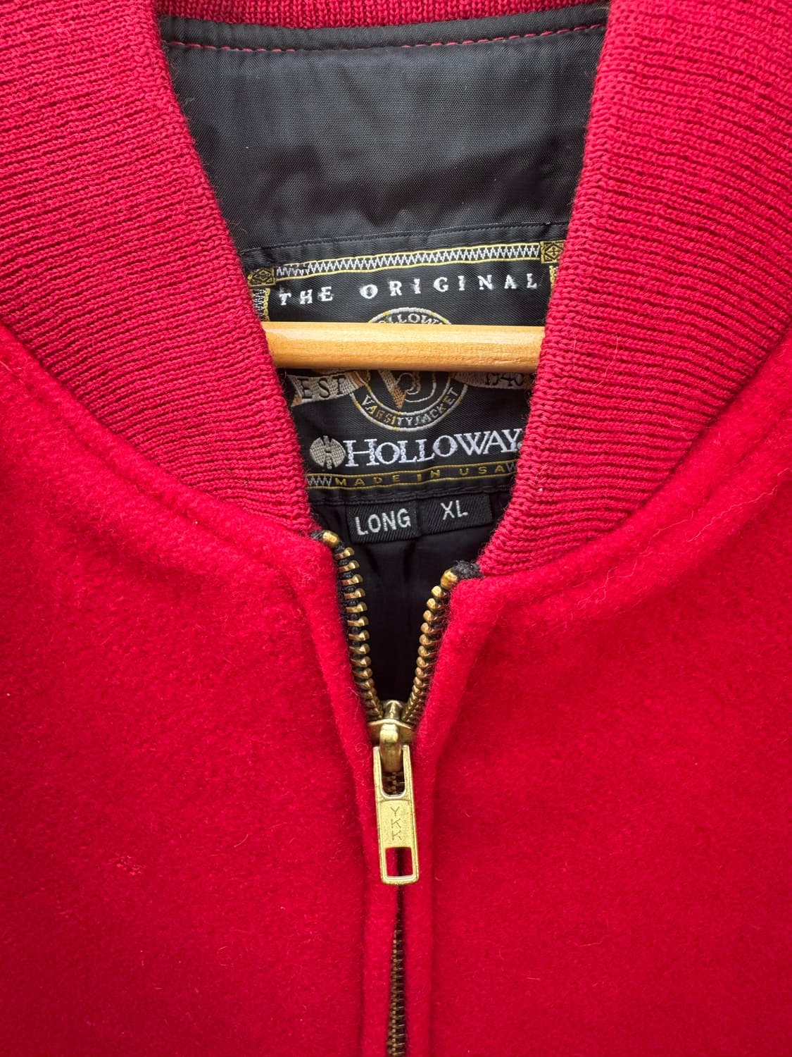 80~90s 할로웨이 빈티지 울 레더암 바시티 자켓 xl 상품이미지4