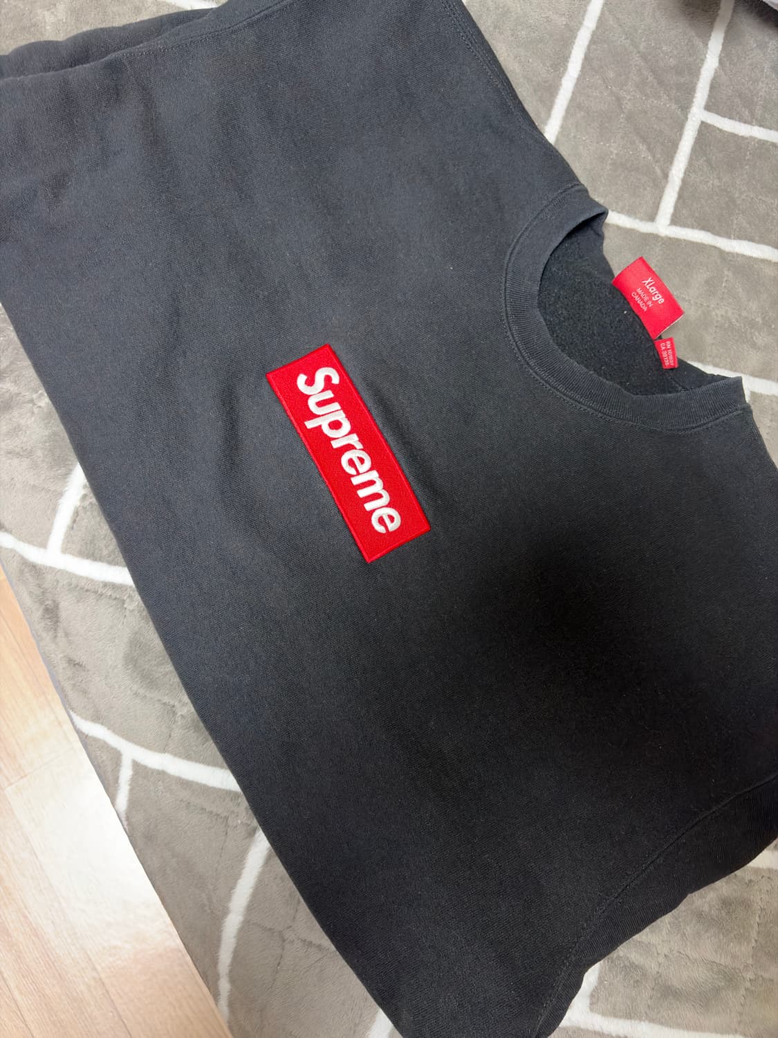 슈프림 박스로고 크루넥 블랙 (22FW) XL 상품이미지1