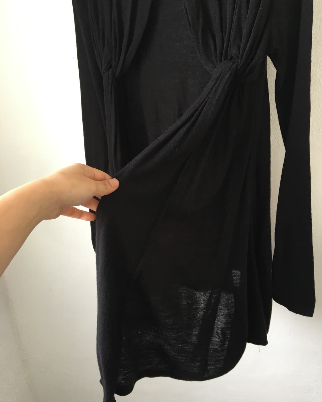 Drape point open knit cardigan 상품이미지3