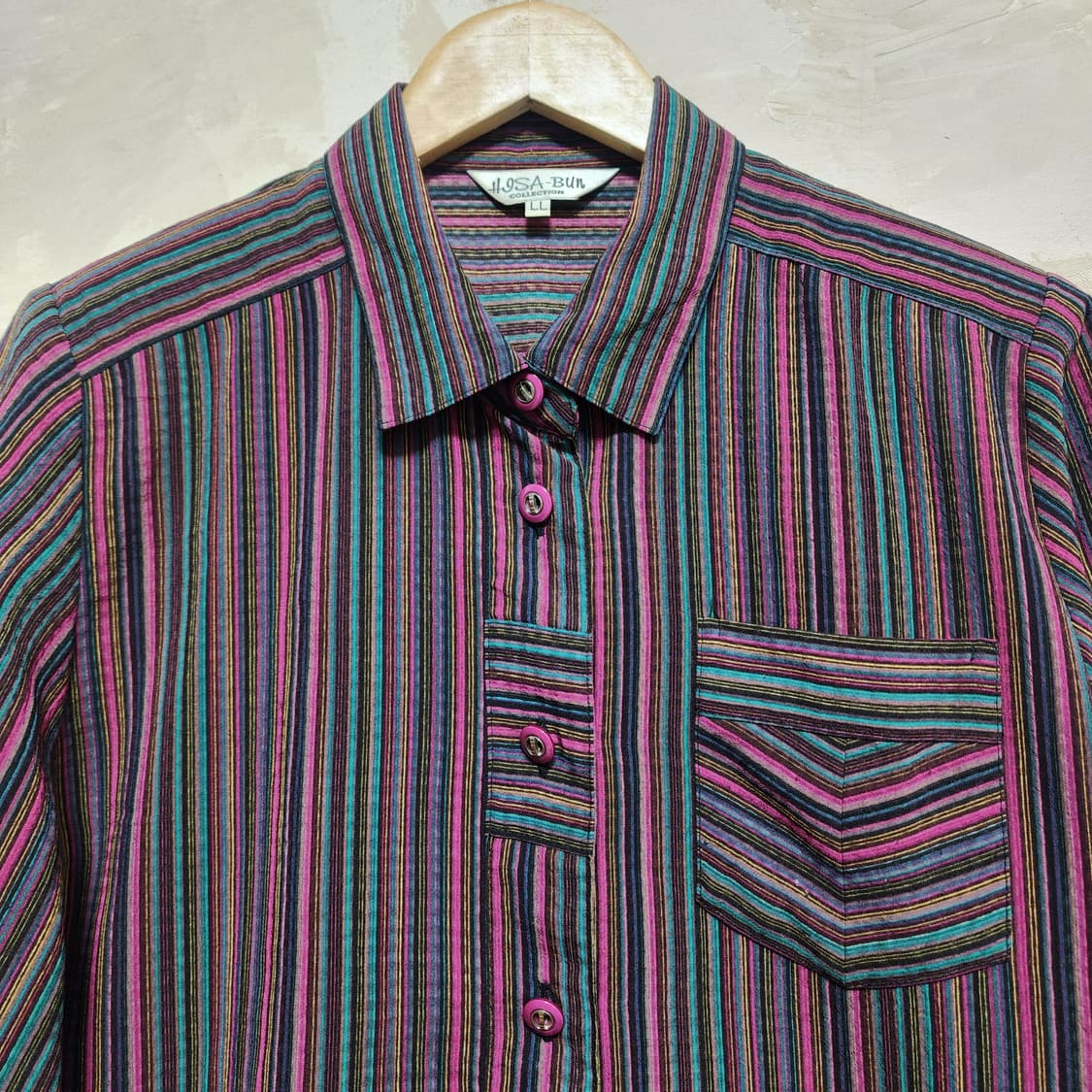 세로선 지짐이 블라우스 상품이미지2