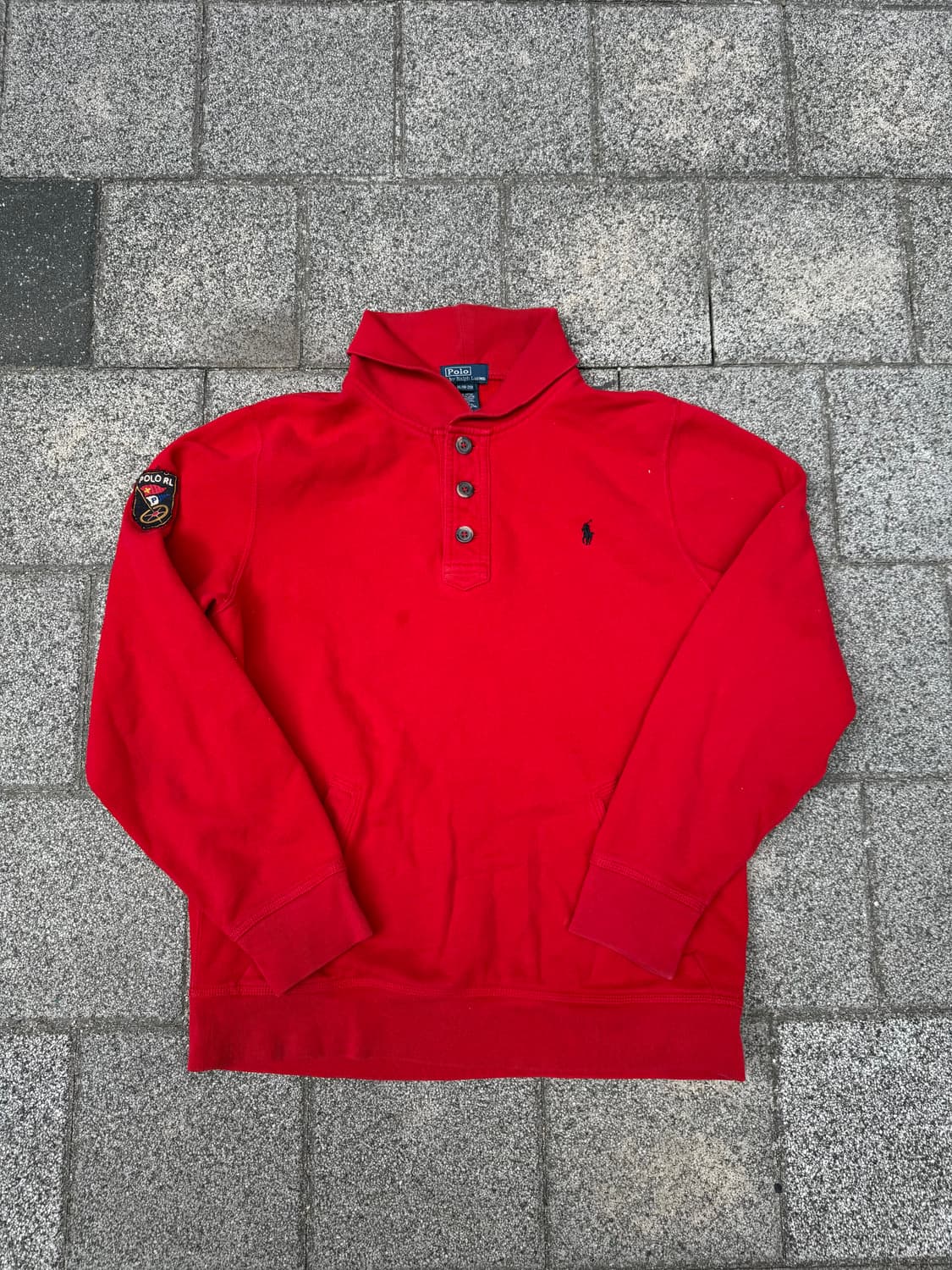 폴로 랄프로렌 레드 맨투맨 티셔츠 상품이미지1