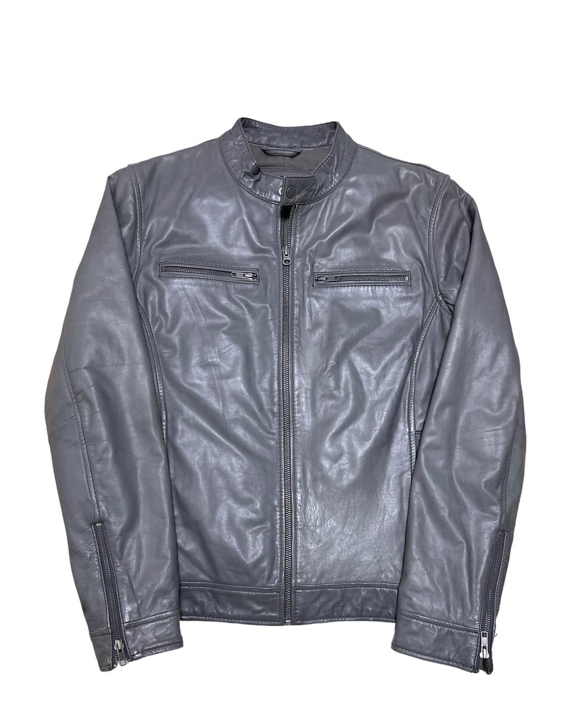 Black ribet 실버 라이더 레더 자켓 상품이미지1