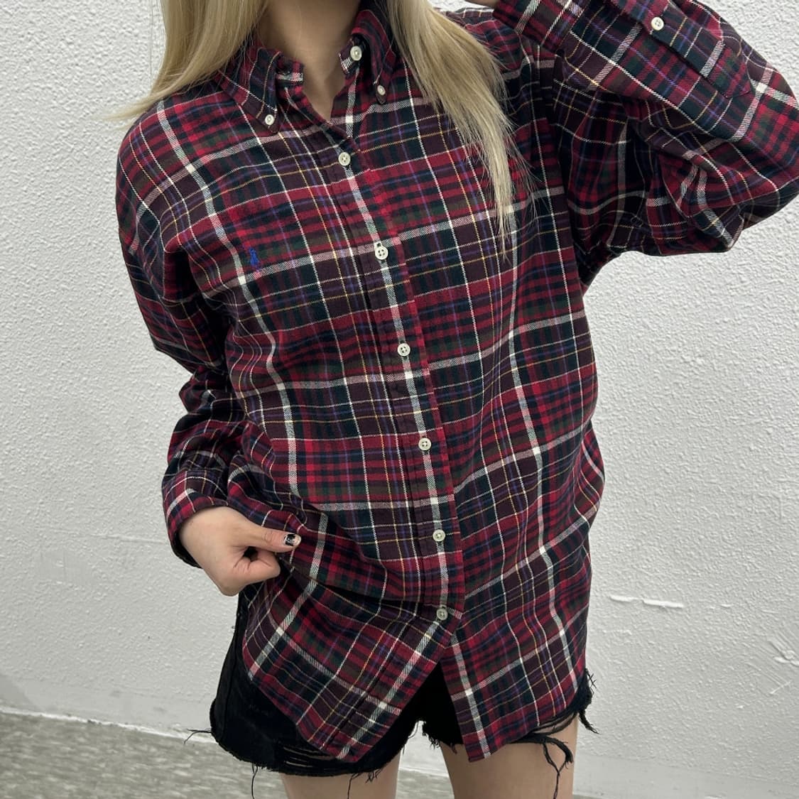 폴로 랄프로렌 블루포니 타탄체크 셔츠 L 상품이미지1