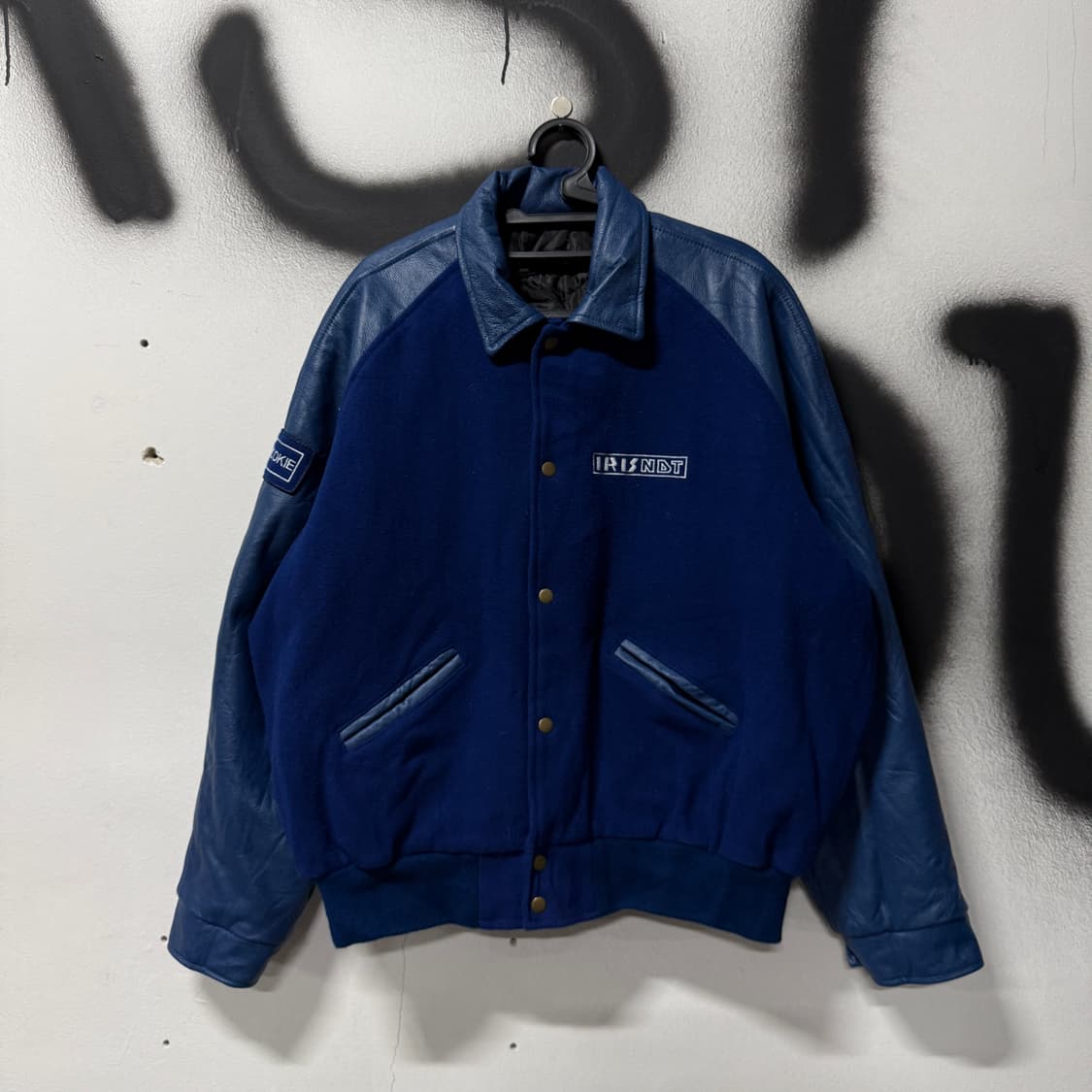 VTG 빈티지 올드스쿨 소가죽 레더암 바시티 자켓 상품이미지1