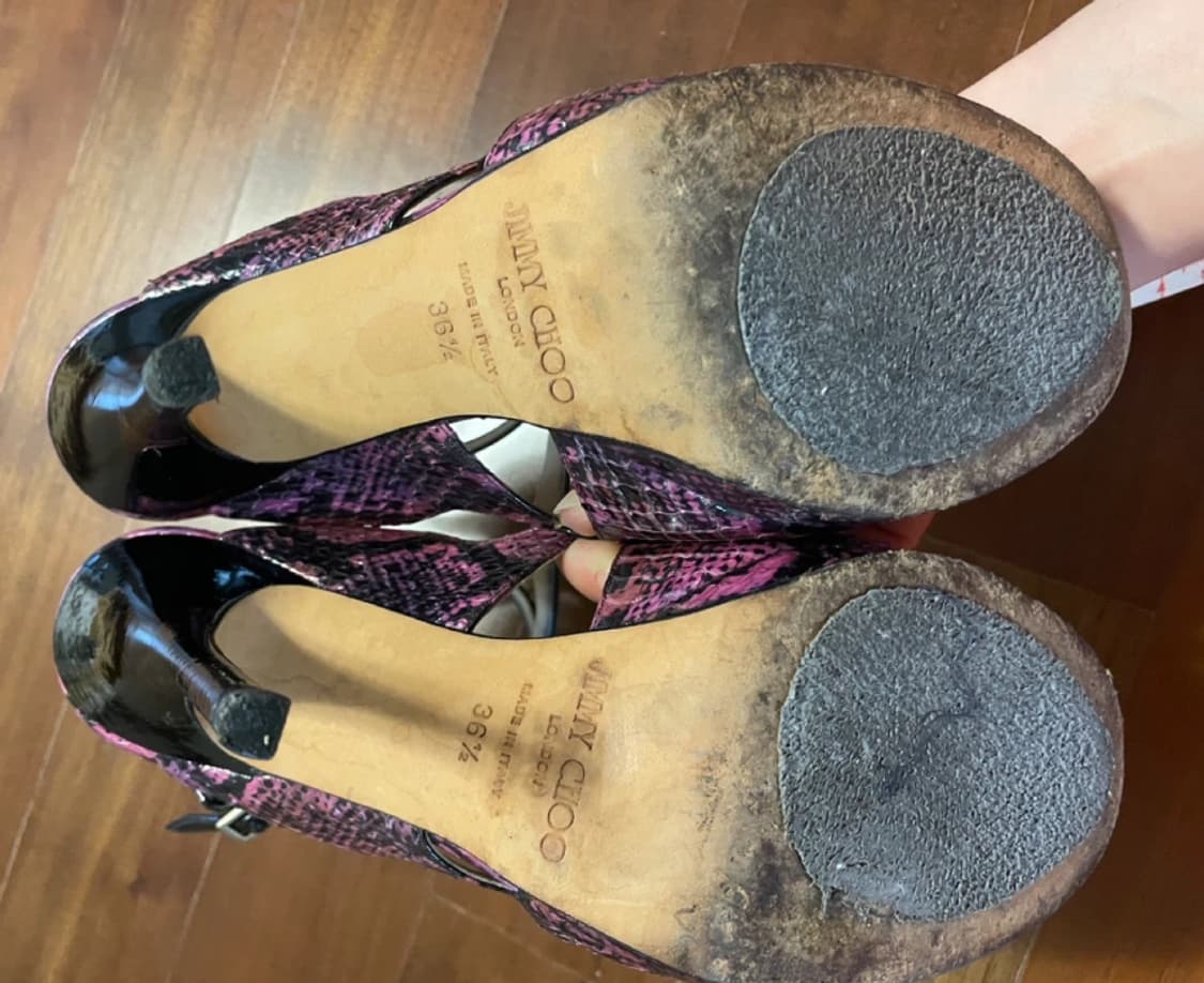 지미추 Jimmy Choo 핑크 퍼플 스네이크 하이힐 상품이미지5