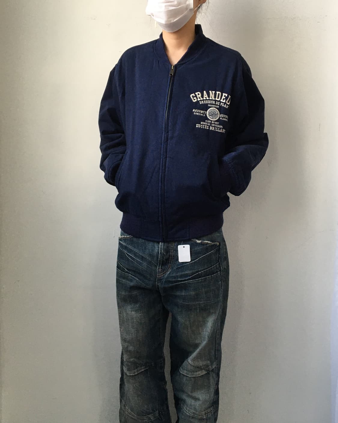 Lettering point bomber jacket 상품이미지8