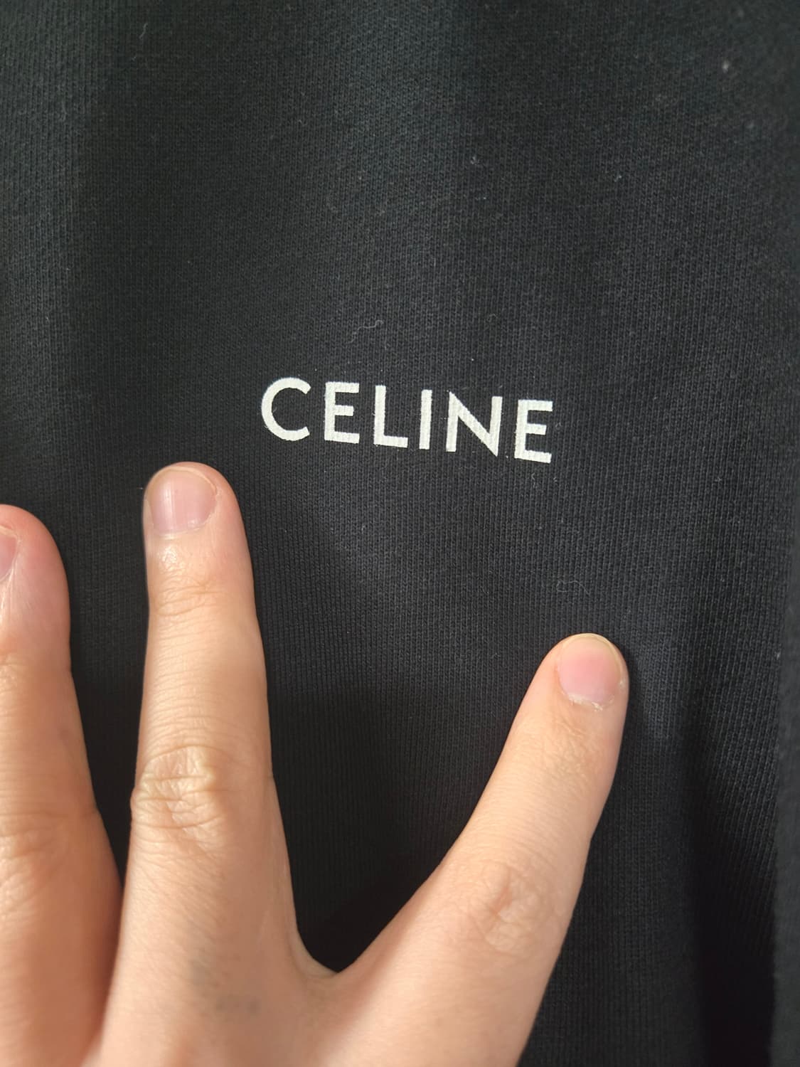 셀린느 루즈 후디 코튼 플리스 후드 블랙 S 상품이미지2