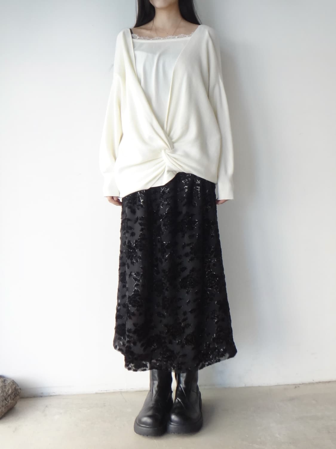 Gliter & velvet mix flower skirt 상품이미지7