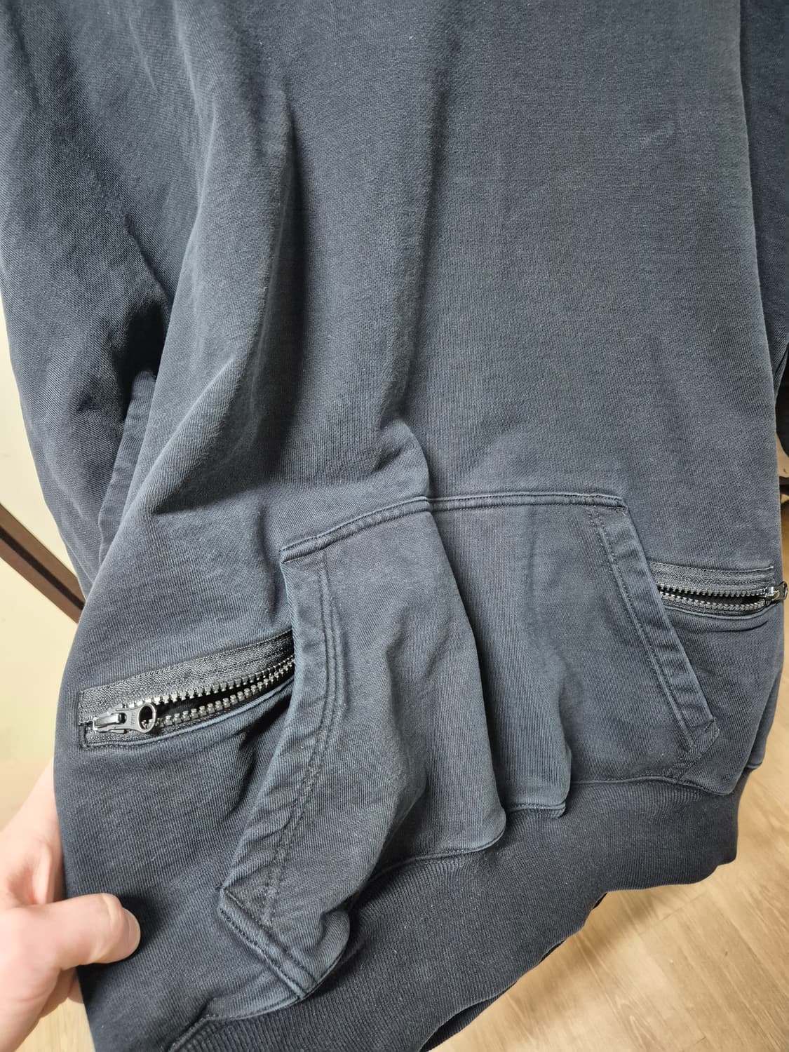 [XL] NILMANCE 닐만스 가먼트다잉 후드티 블랙 검정 테크웨어 상품이미지7