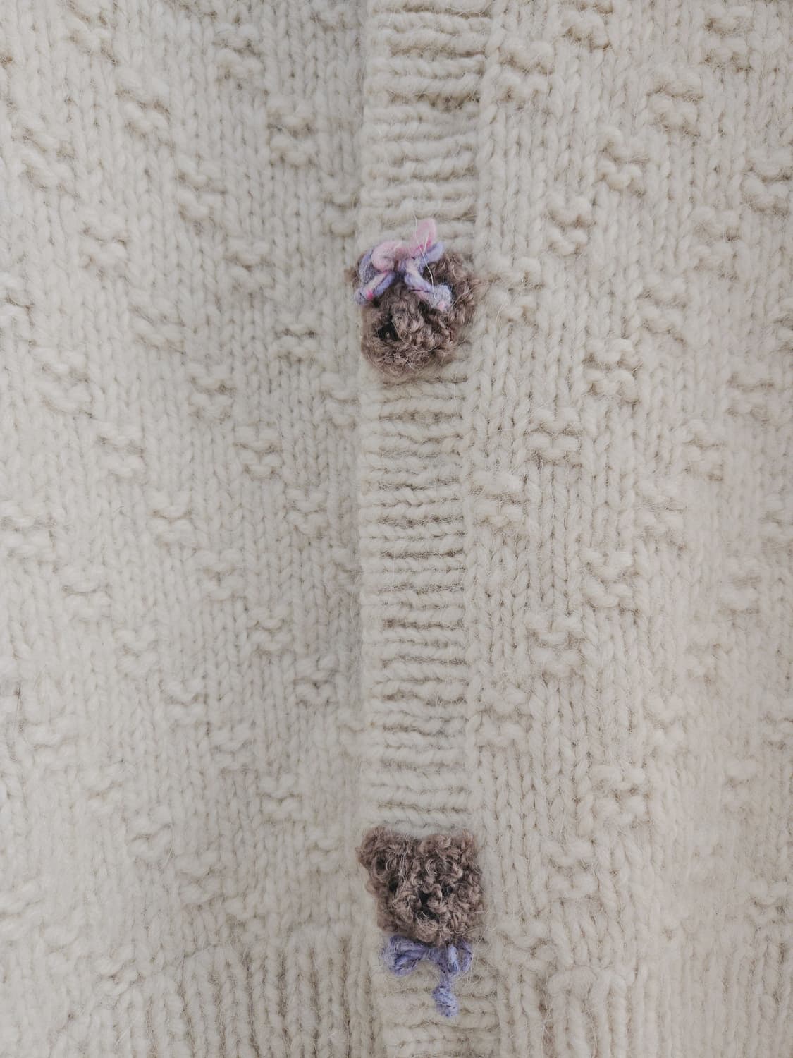 빈티지 아비보리 곰돌이 뜨개 단추 니트가디건 상품이미지6