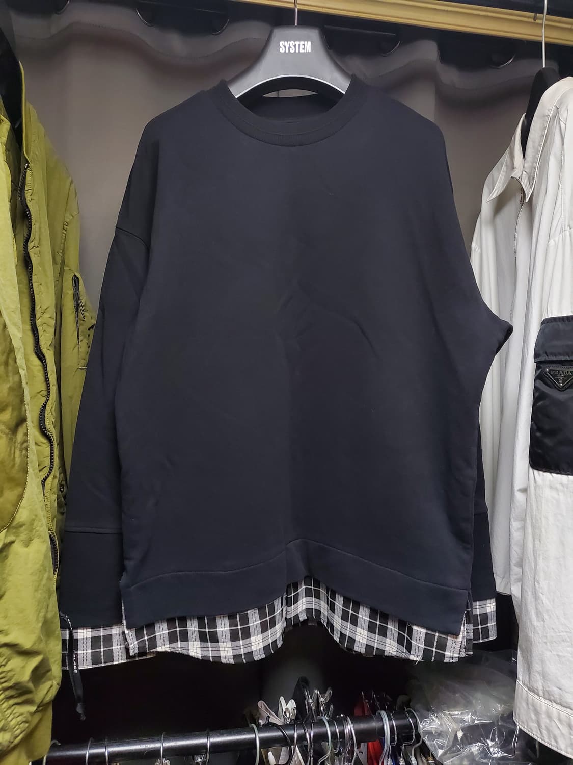 시스템옴므 레이어드 셔츠 맨투맨 상품이미지1