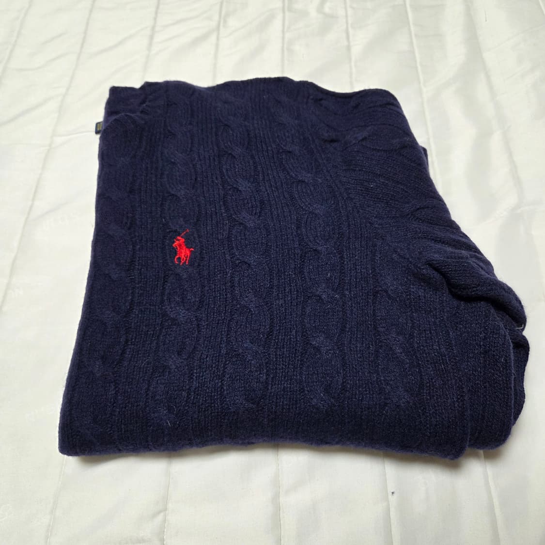 [L]폴로 울캐시미어 꽈배기니트 네이비 2회착 상품이미지9