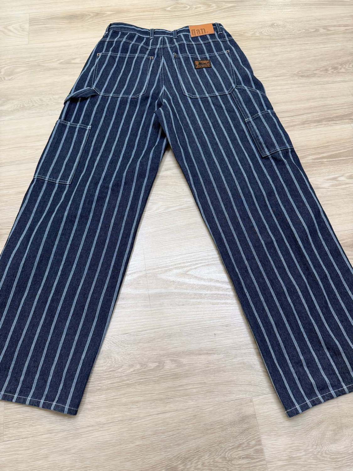 맥우드건 파번 7505 카펜터 와이드핏 스트라이프 다크인디고 데님팬츠 상품이미지4