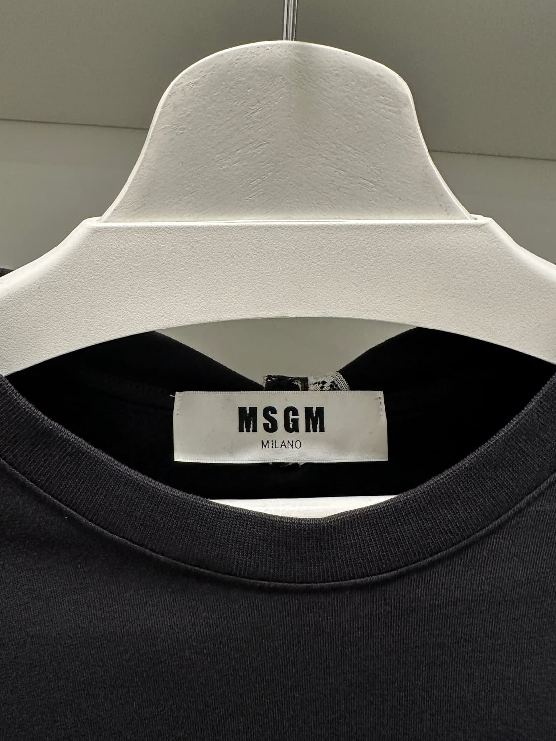 MSGM 레이스 프릴 티셔츠 블랙 상품이미지3