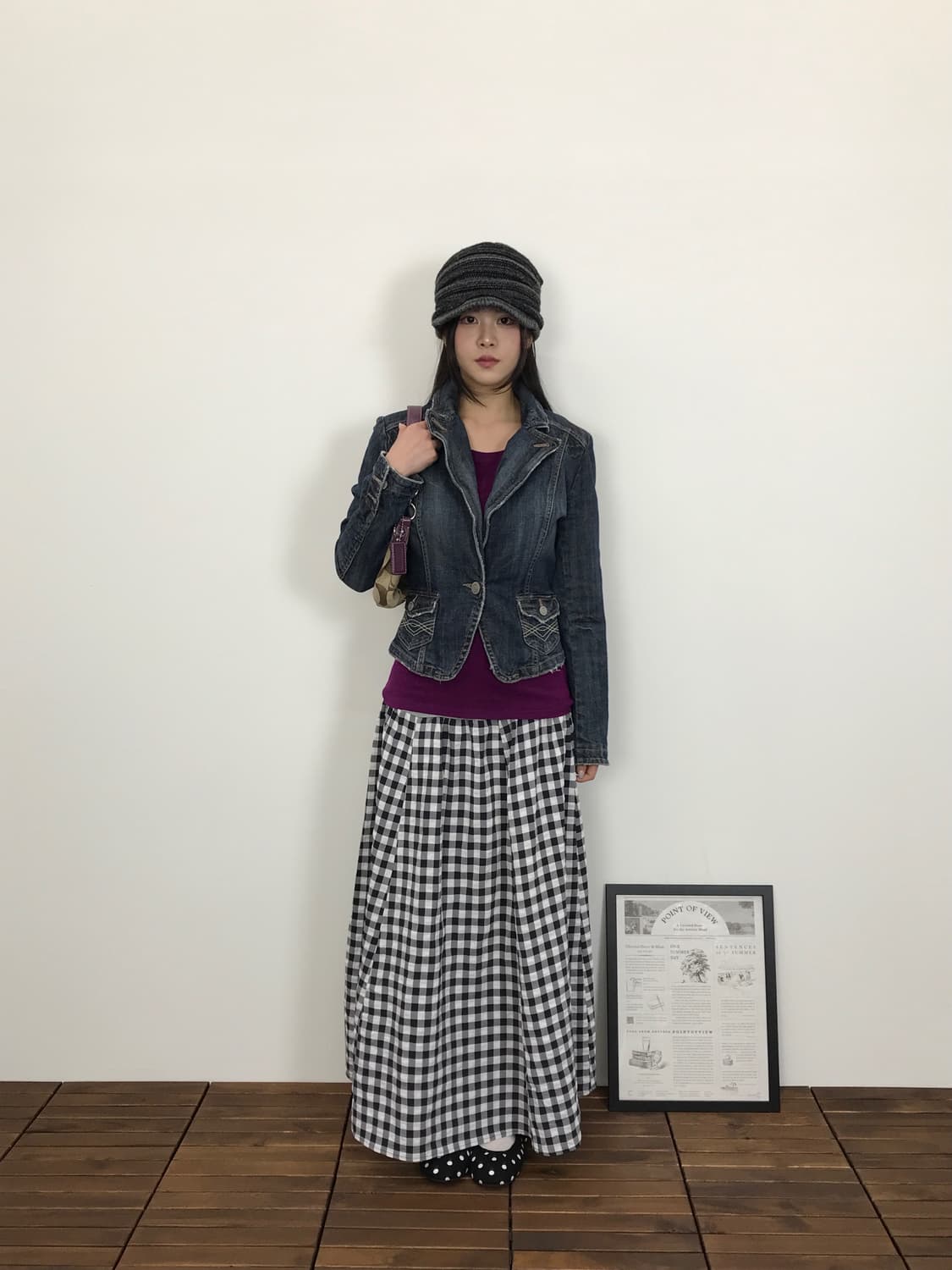 00s OZOC One Button Denim Jacket 상품이미지1