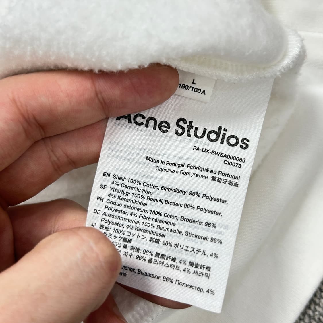 아크네 스튜디오 화이트 이모지 후드(L) 상품이미지3