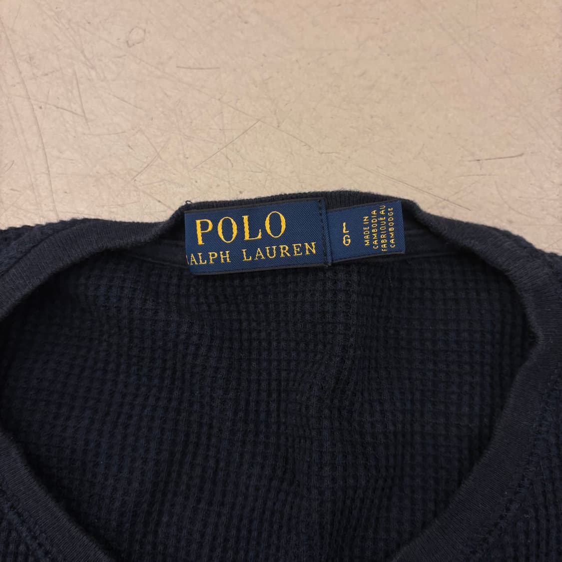 폴로 랄프로렌 네이비 와플 니트 롱슬리브 상품이미지3