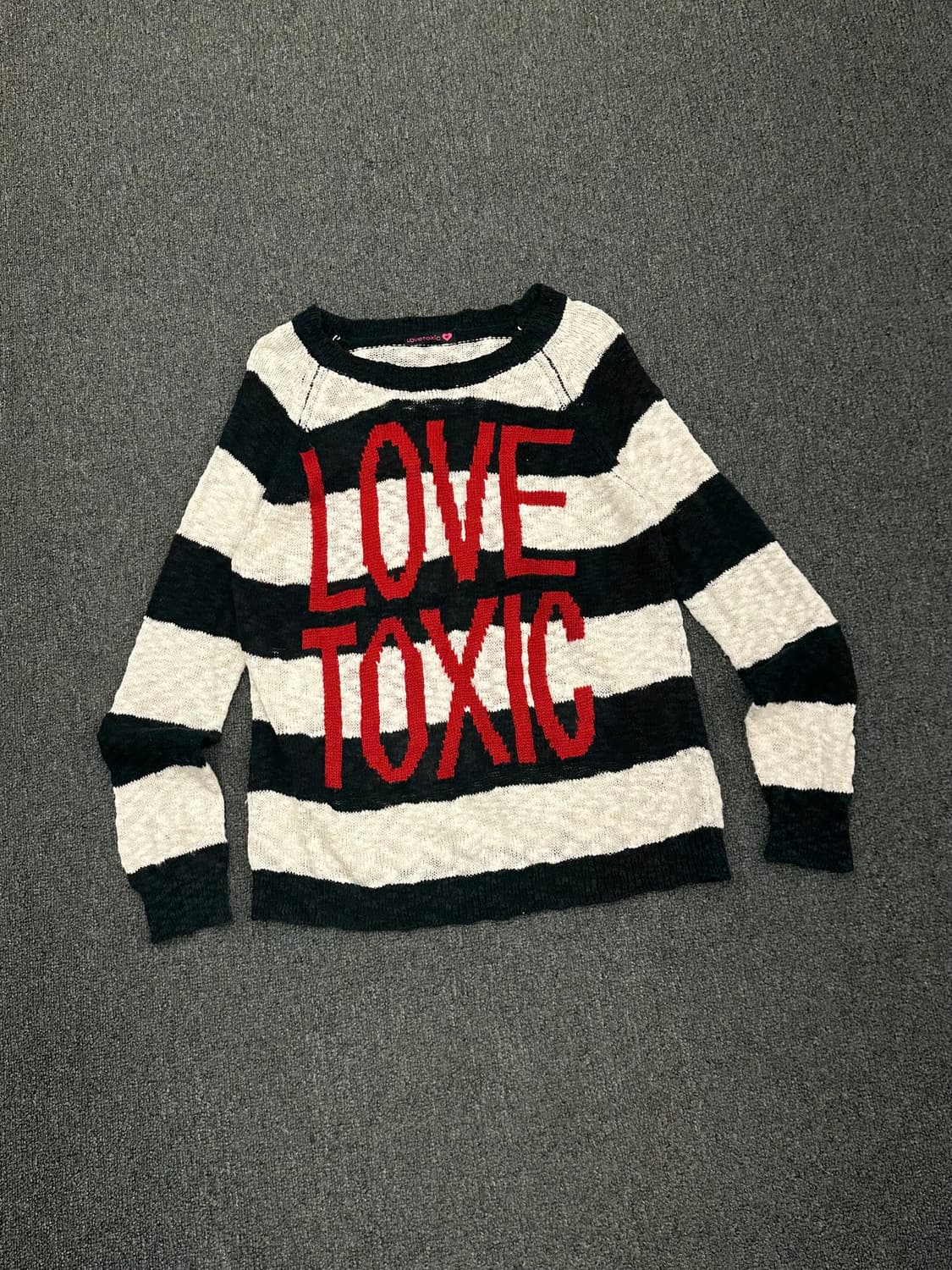 M)Lovetoxic vintage 여성 펑크 단가라 니트 스웨터 상품이미지2