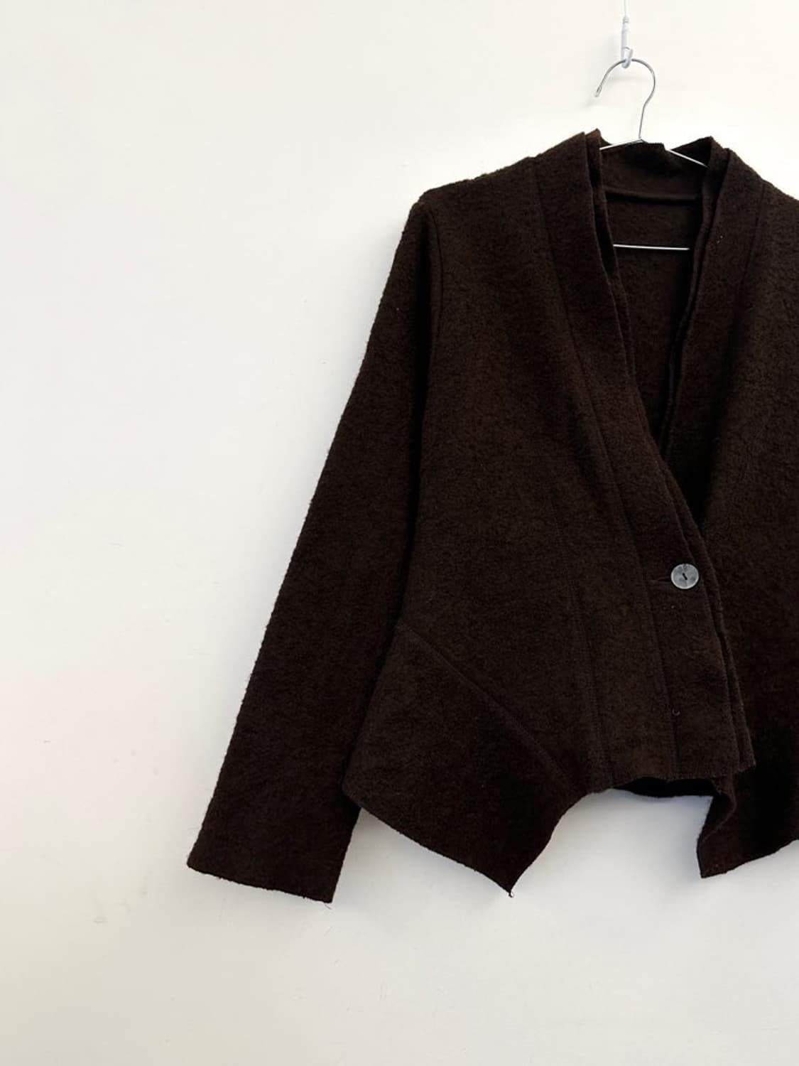 Warm 2 layered cardigan / brown 상품이미지3