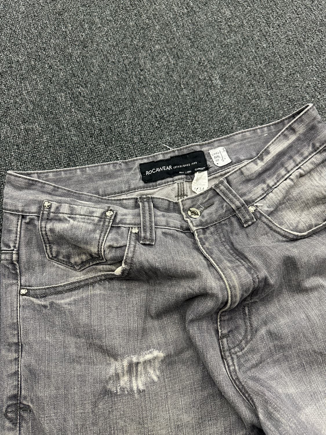 34) ROCAWEAR 로카웨어 그레이 데님팬츠 올드스쿨 힙합팬츠 상품이미지8