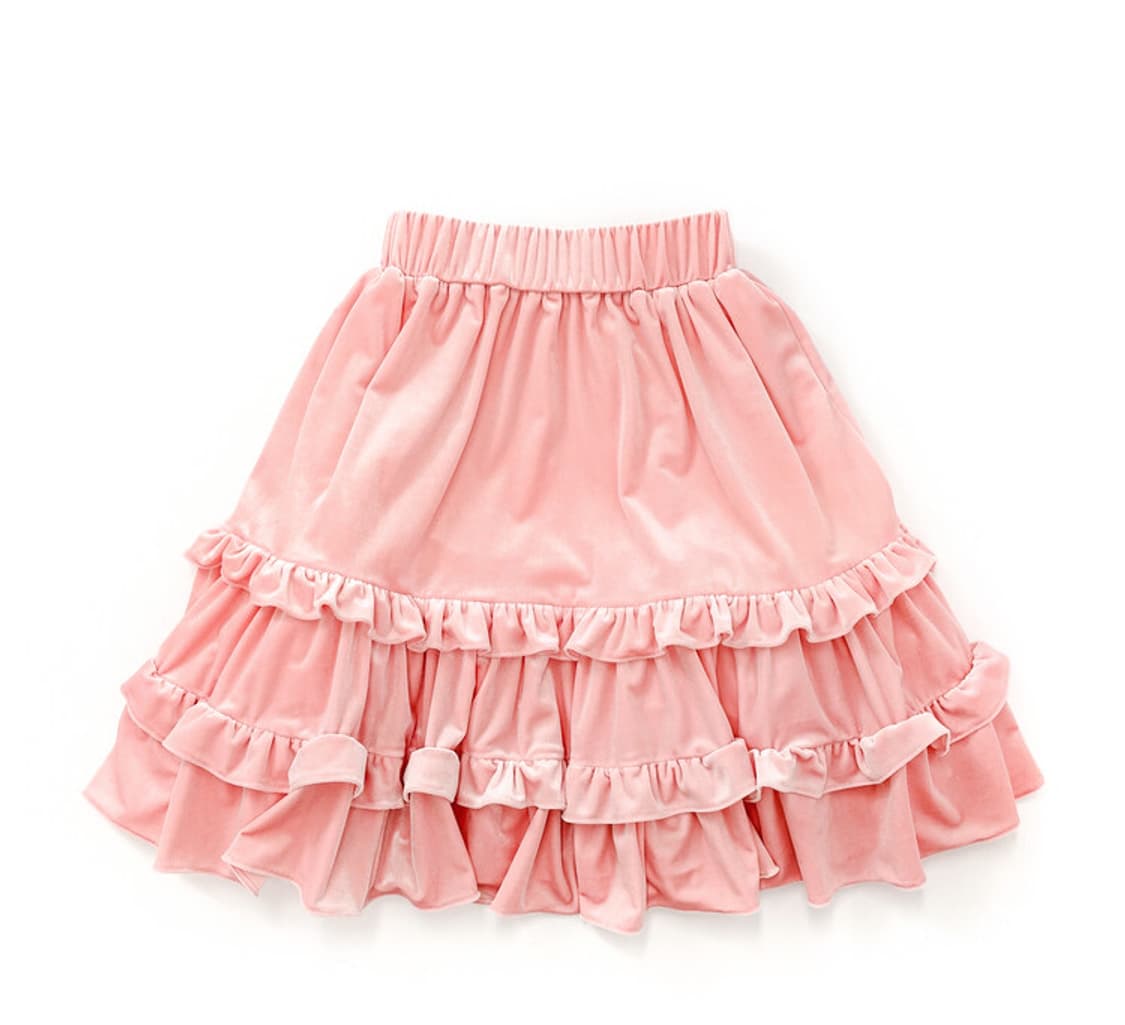 샵페어리 romantic velvet midi skirt (pink) 상품이미지2