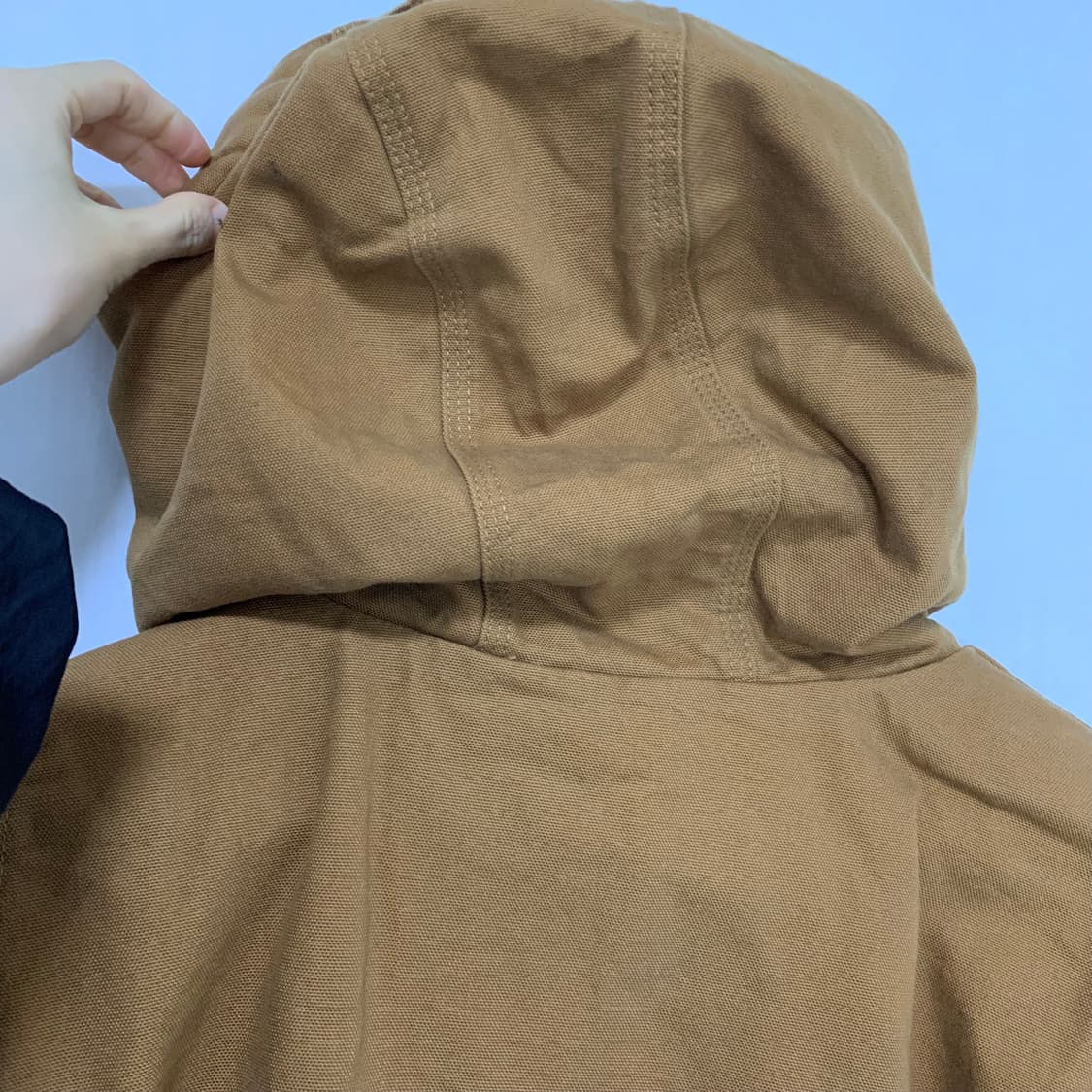 칼하트 빈티지 양털 후드 워크 자켓 카멜 브라운 루즈핏 남녀공용 M 상품이미지10