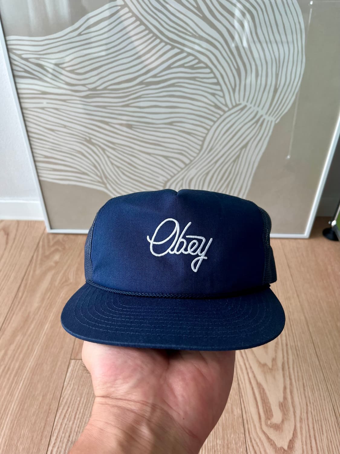상태ss))Obey 오베이 네이비 메쉬캡 모자 트럭커 캡 상품이미지3