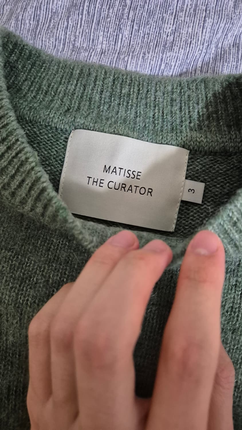 마티스더큐레이터 모헤어 컬러블록니트 3사이즈 그린 상품이미지2