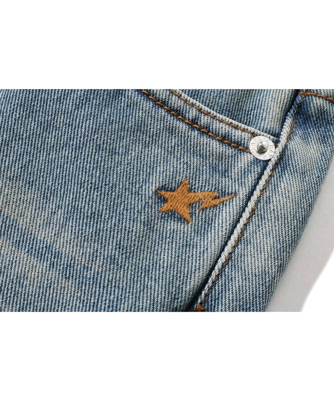 (W) 베이프 어 베이싱 에이프 로고 부츠컷 데님 팬츠 인디고 상품이미지4