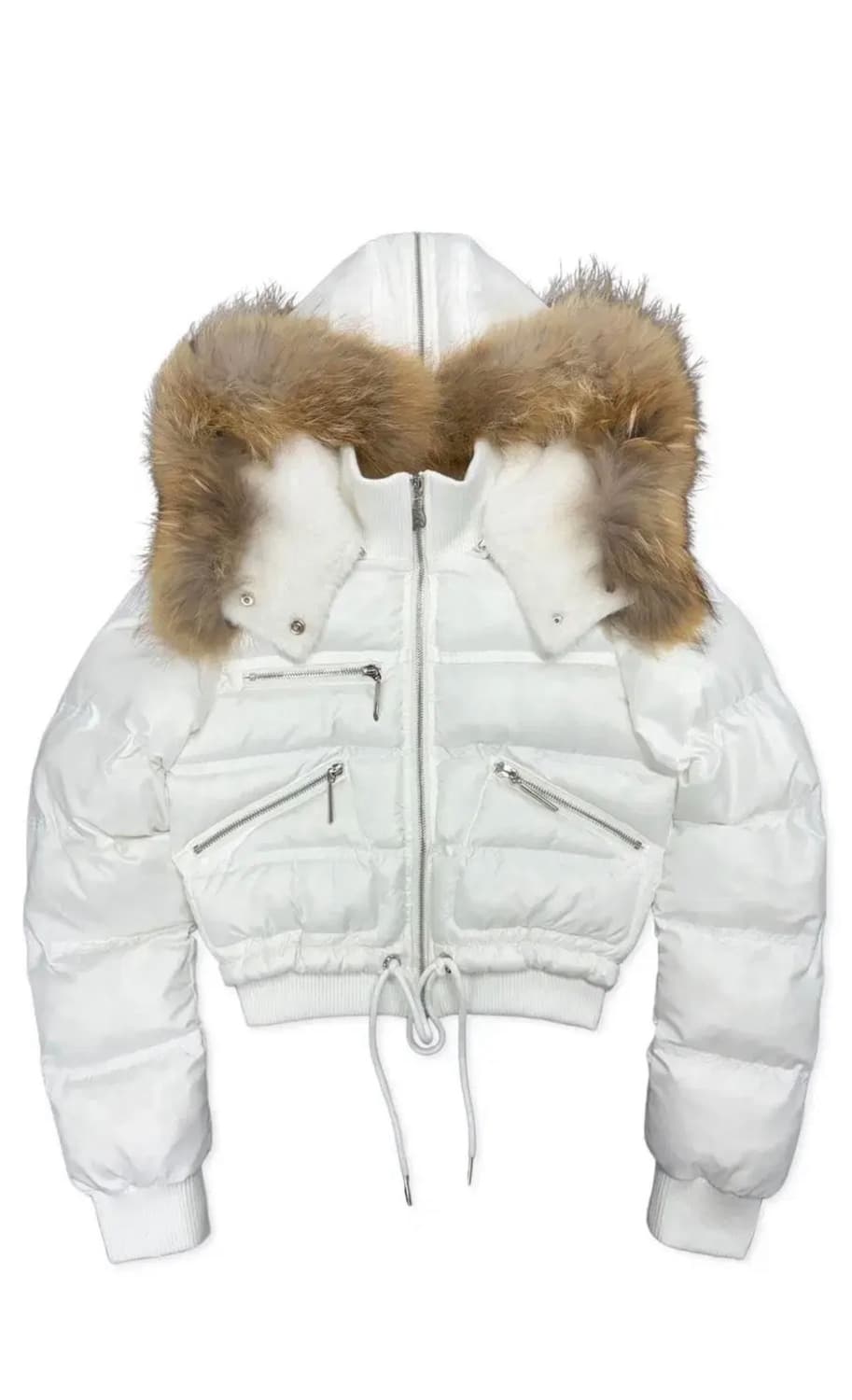 페일제이드 라쿤 후드 푸퍼 패딩 화이트 상품이미지2