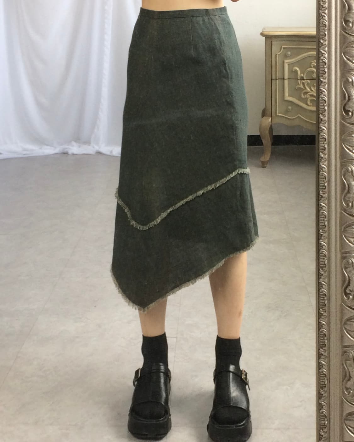 Fringe point western mood long skirt 상품이미지7