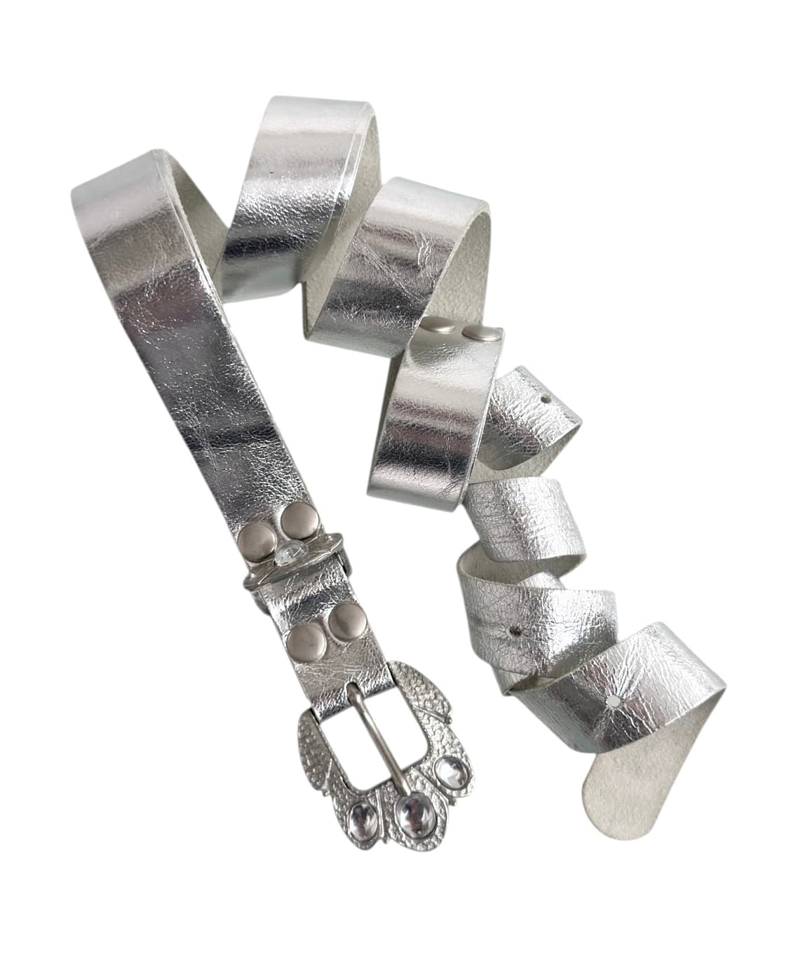 00‘s 주카 실버 레이어드 레더 벨트 상품이미지3