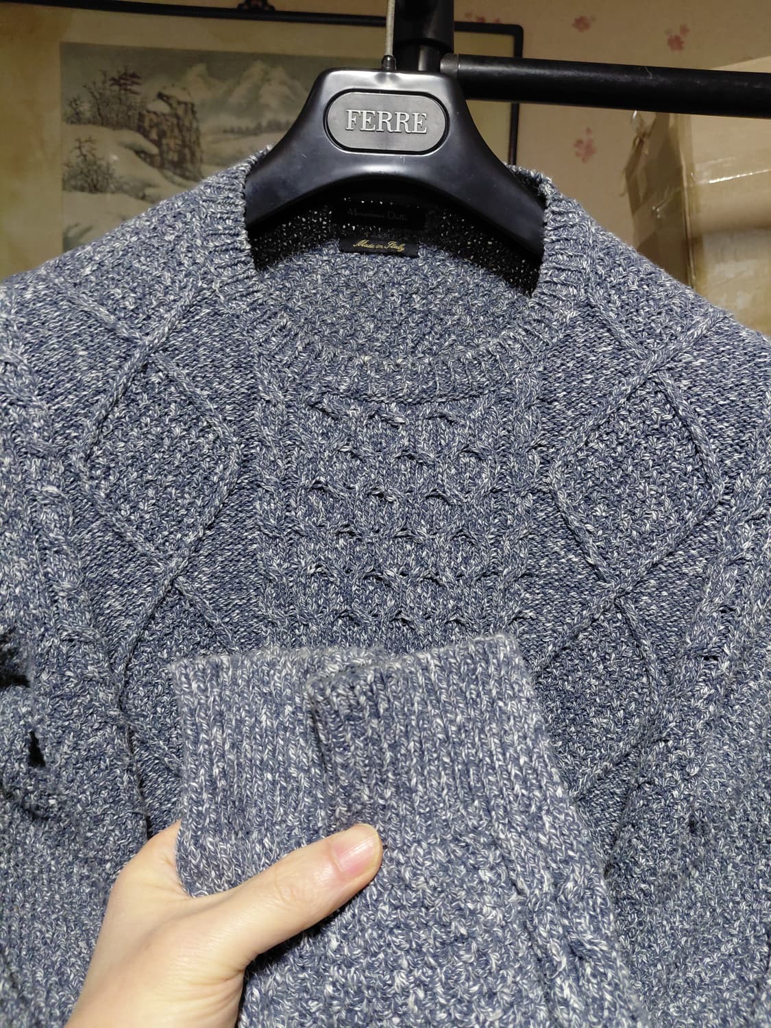 [마시모두띠]코튼 케이블 니트 스웨터 M(95)사이즈 상품이미지9