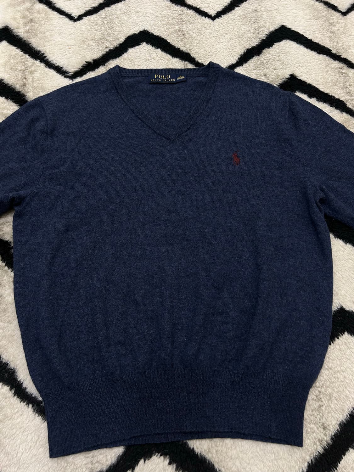 [M]폴로랄프로렌 V넥 울 니트/네이비블루 상품이미지3