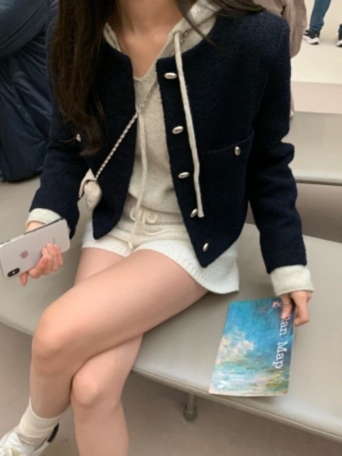 레이지샵 르망 트위드 자켓 네이비 상품이미지2