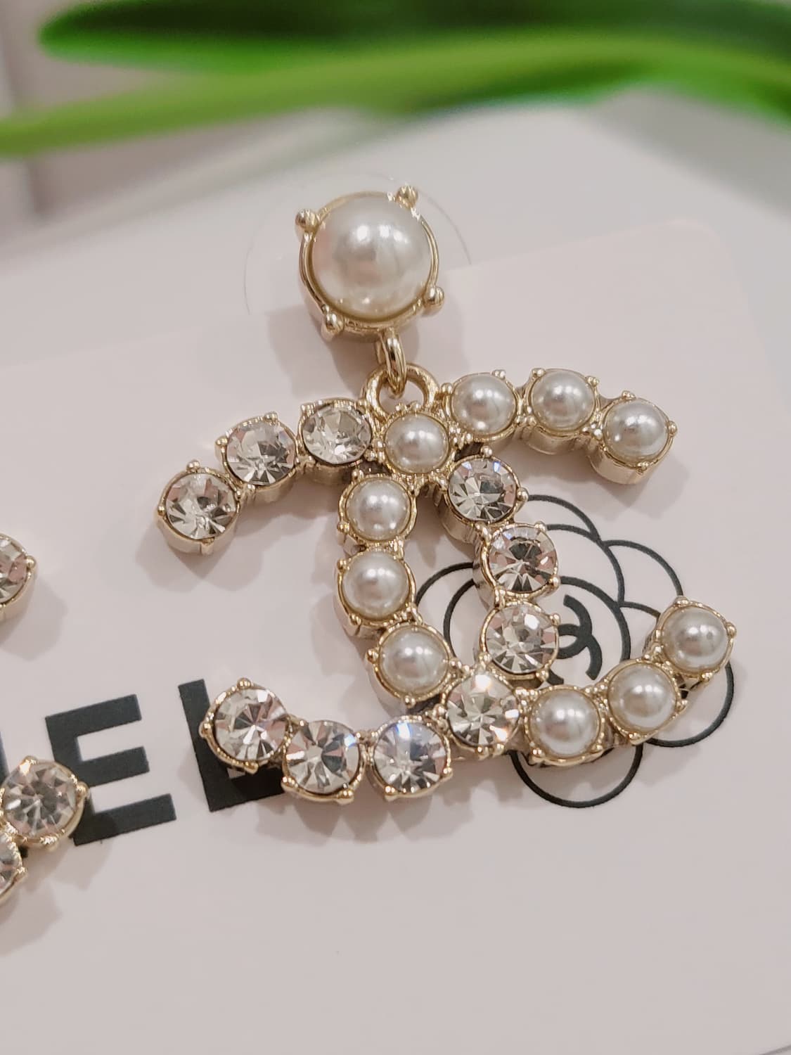 샤넬 진주 크리스탈 귀걸이 업사이클링  상품이미지5