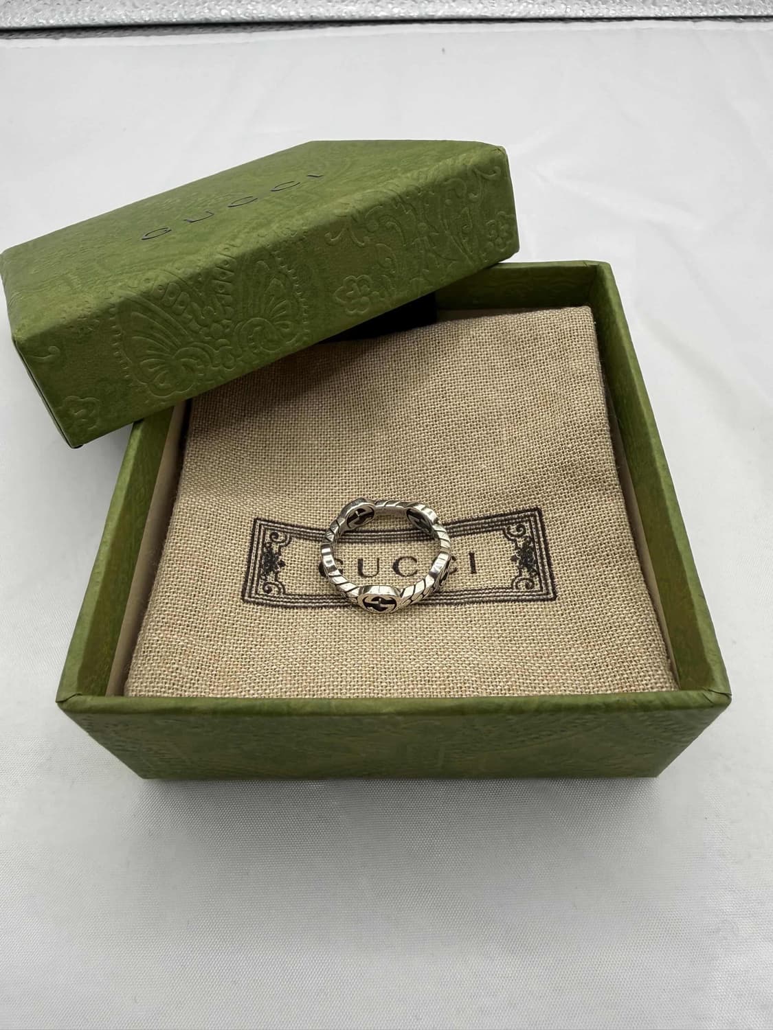 구찌 인터로킹 G 실버 반지 상품이미지1