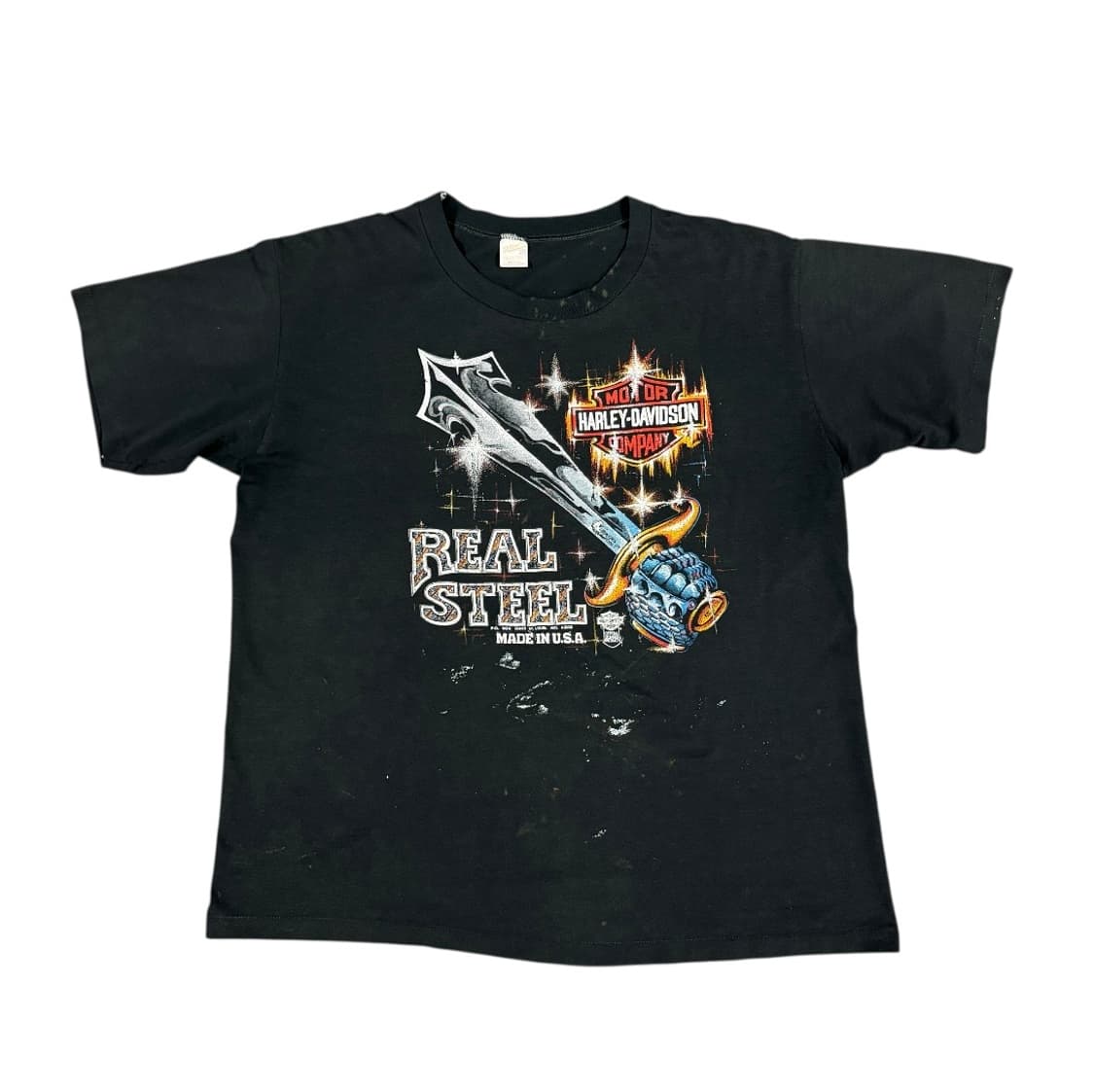 빈티지 80s 할리데이비슨 Harley Davidson 리얼스틸 티셔츠 상품이미지1