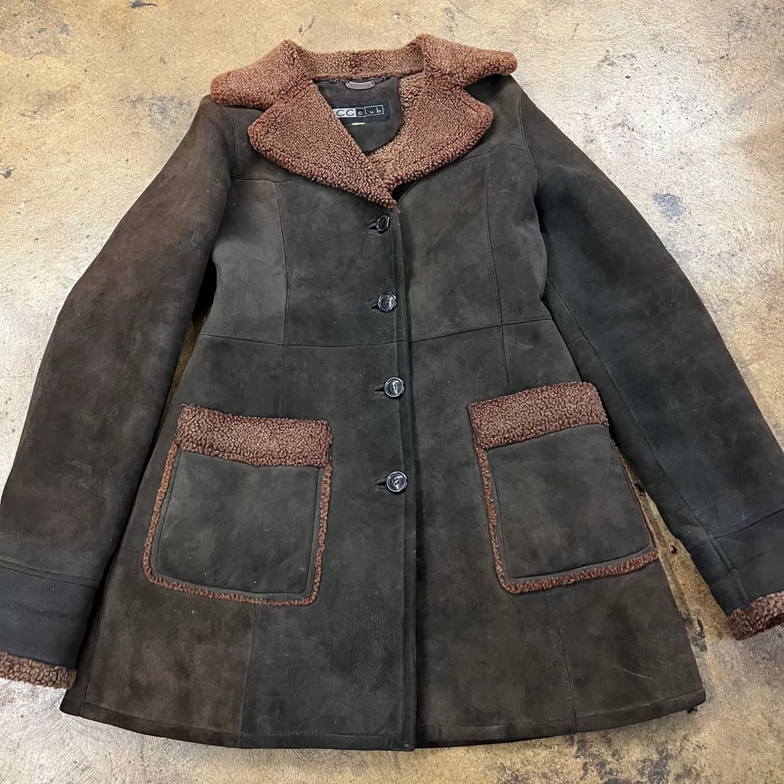 [정품] 빈티지 스웨이드 양가죽 무스탕 코트 b19 상품이미지3